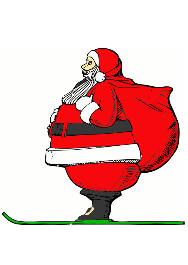 weihnachtsmann auf skien Bild weihnachtsmann auf skien