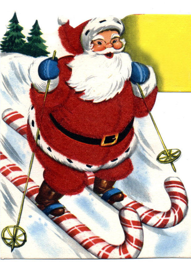 weihnachtsmann auf skiern Bild weihnachtsmann auf skiern
