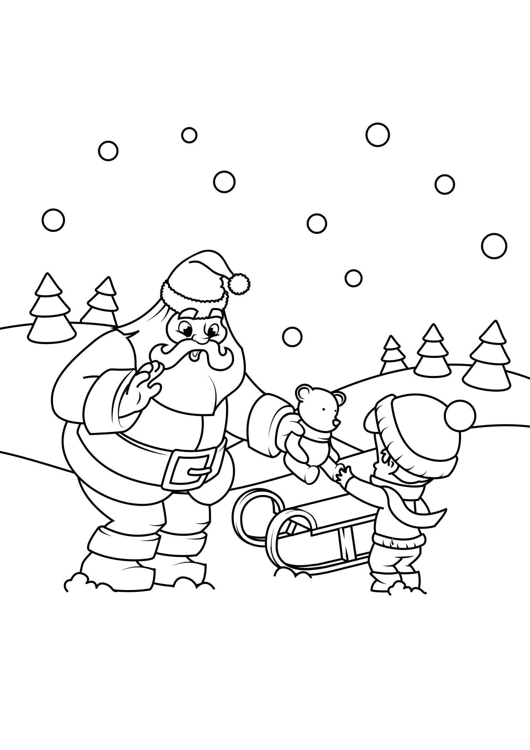 weihnachtsmann gibt paket Malvorlage weihnachtsmann gibt paket