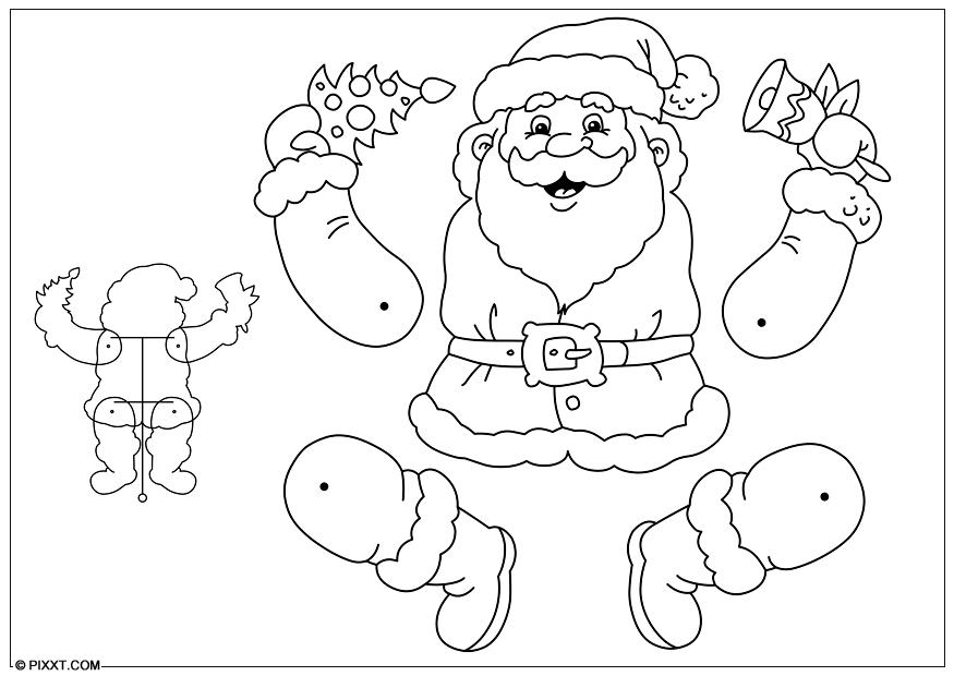 weihnachtsmann hampelmann Basteln weihnachtsmann hampelmann