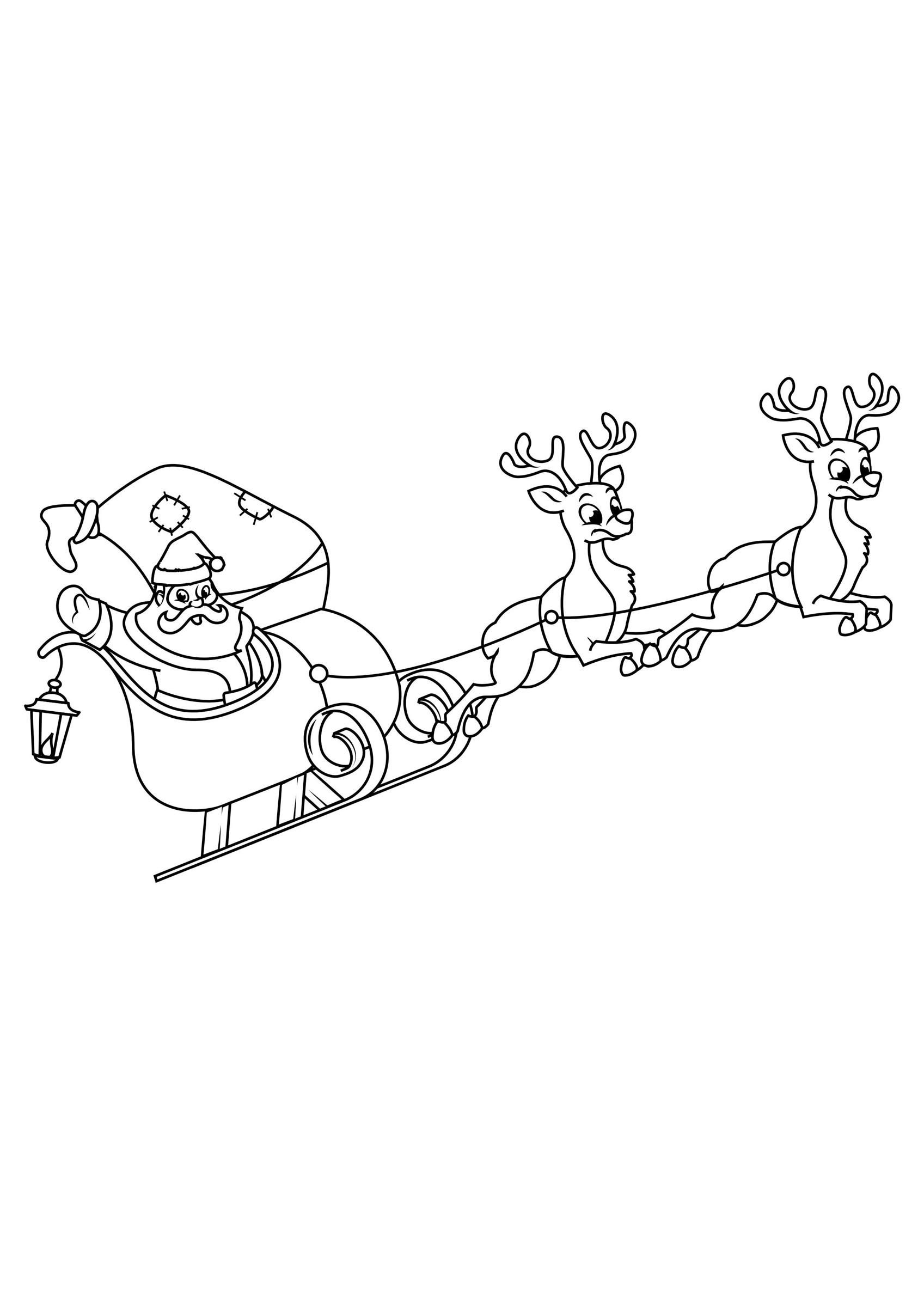 weihnachtsmann im schlitten Malvorlage weihnachtsmann im schlitten