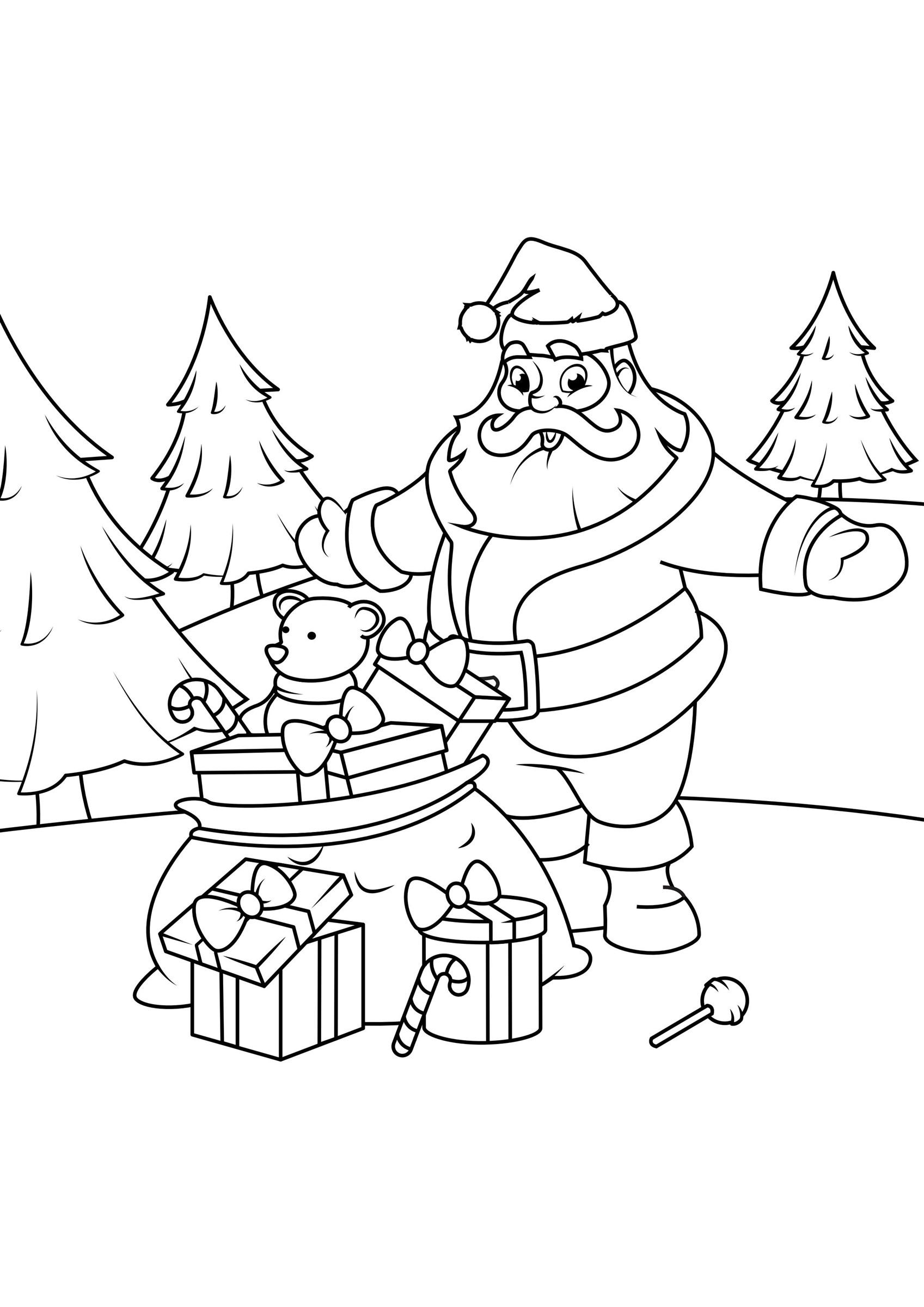 weihnachtsmann mit paketen Malvorlage weihnachtsmann mit paketen