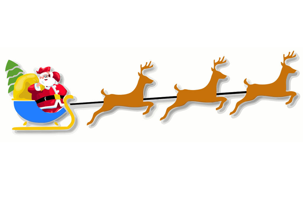 weihnachtsmann mit schlitten Bild weihnachtsmann mit schlitten