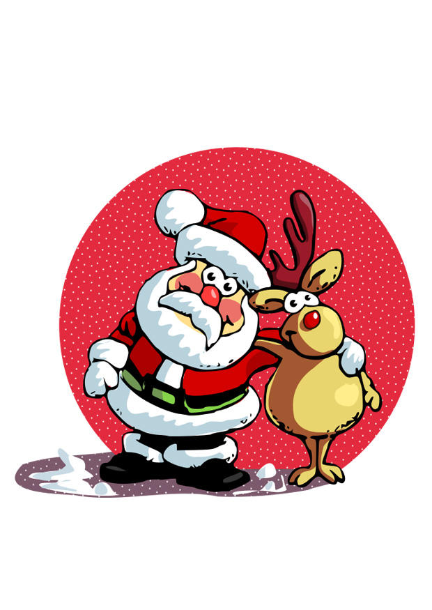 weihnachtsmann und rentier Bild weihnachtsmann und rentier