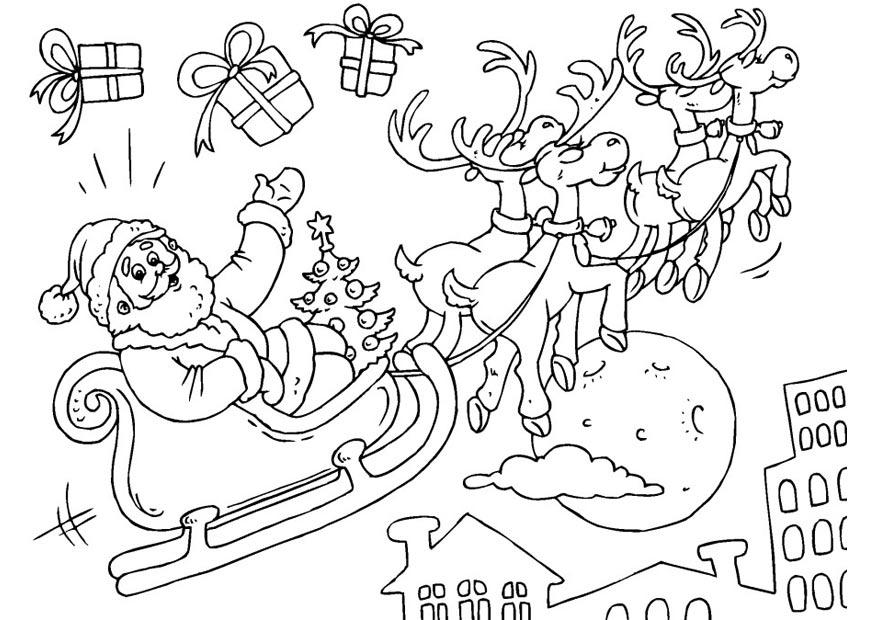 weihnachtsmann und schlitten Malvorlage weihnachtsmann und schlitten