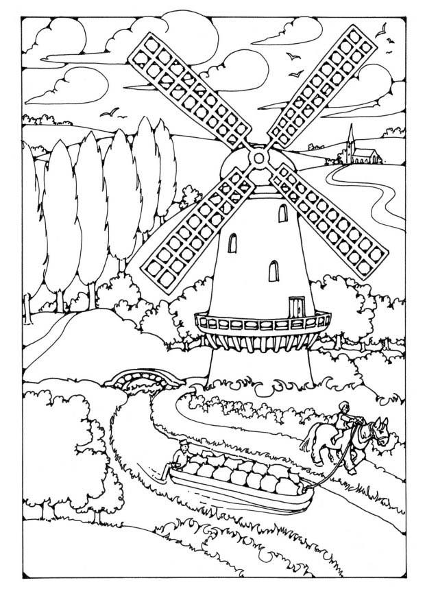 Malvorlage windmA¼hlen