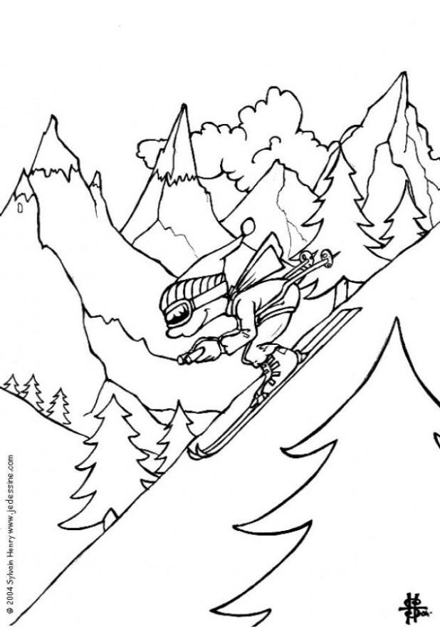 winter ski Malvorlage winter ski