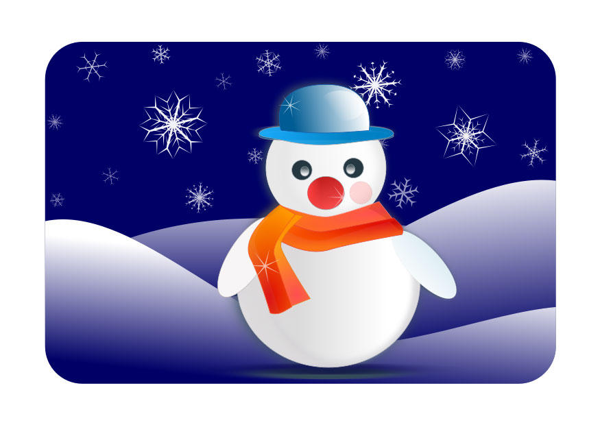 winterlandschaft mit schneemann Bild winterlandschaft mit schneemann