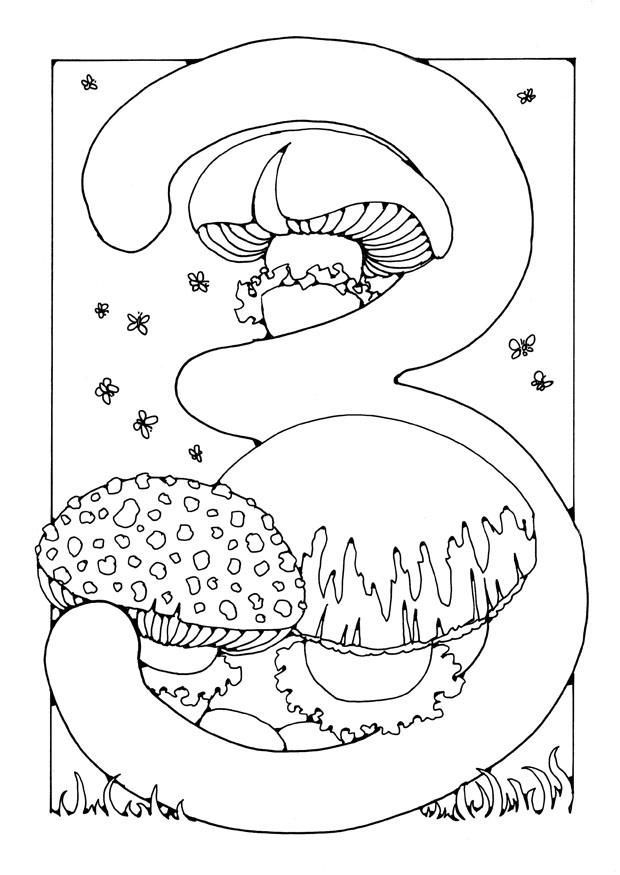 zahl - 3 Malvorlage zahl - 3