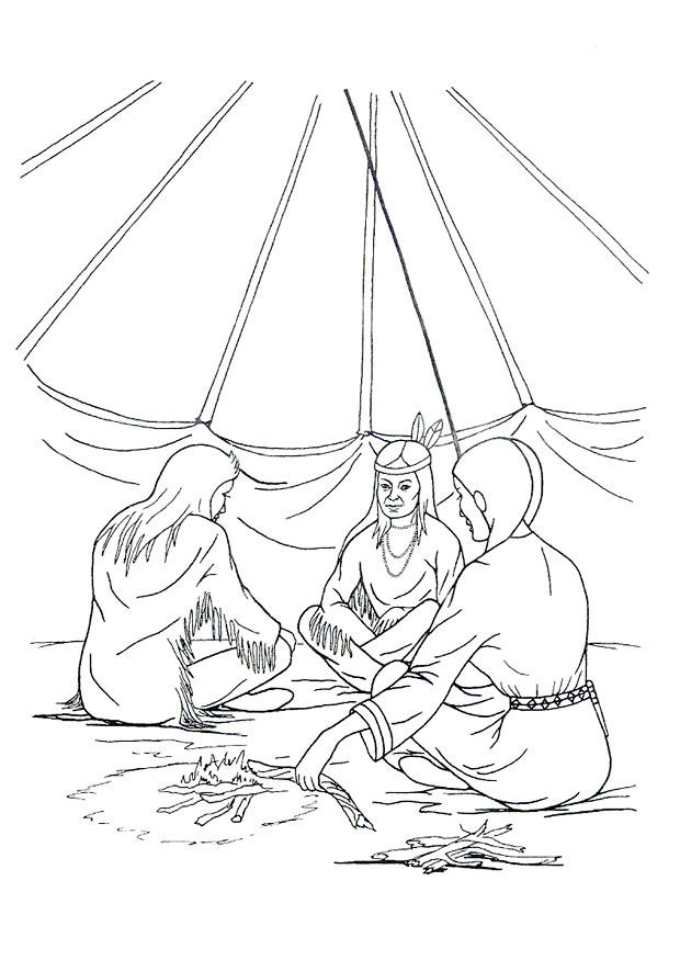 Malvorlage zuhause im tipi