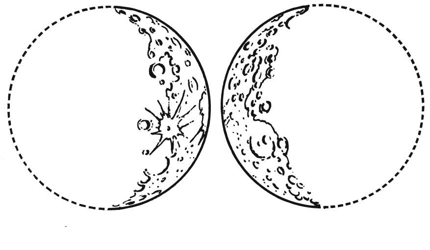 zunehmender und abnehmender mond Malvorlage zunehmender und abnehmender mond