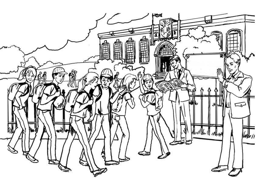 zur schule - mittelstufe Malvorlage zur schule - mittelstufe