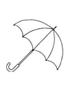 Malvorlage  01b. Regenschirm - offen