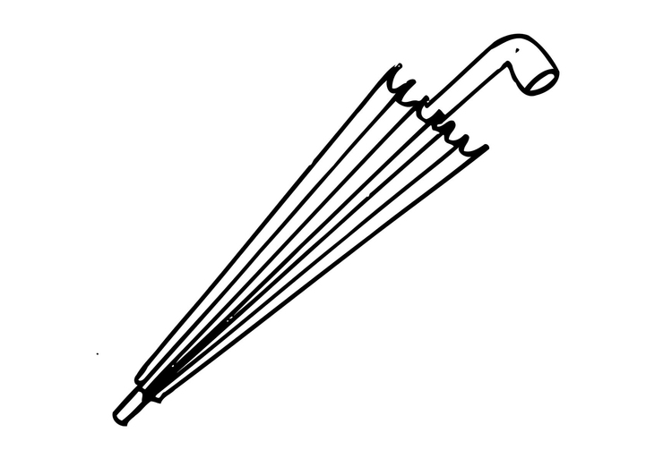 Malvorlage  01b. Regenschirm - zusammengefaltet