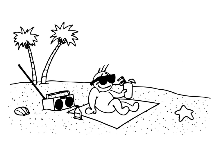 Malvorlage 08b. Sommer - Kostenlose Ausmalbilder Zum Ausdrucken - Bild