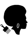 Malvorlage  afrikanische Frauenfrisur