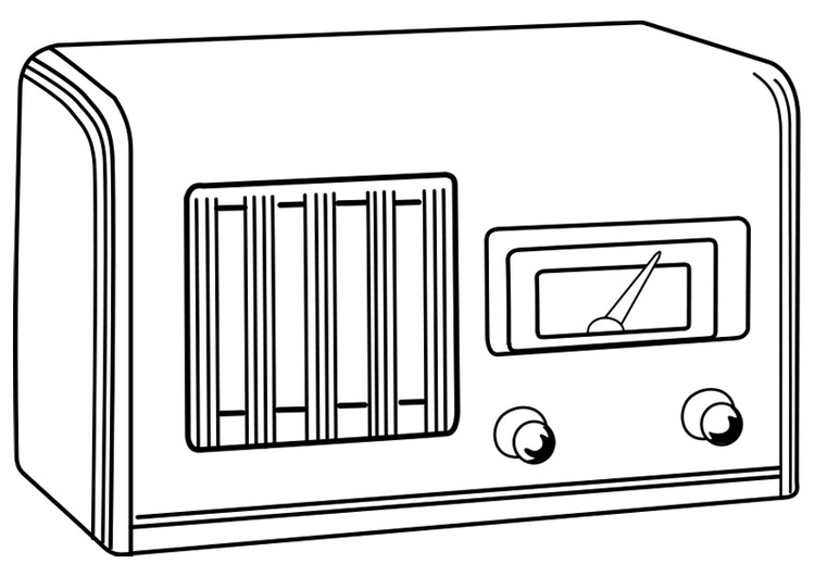 Malvorlage  ausgeschaltetes Radio