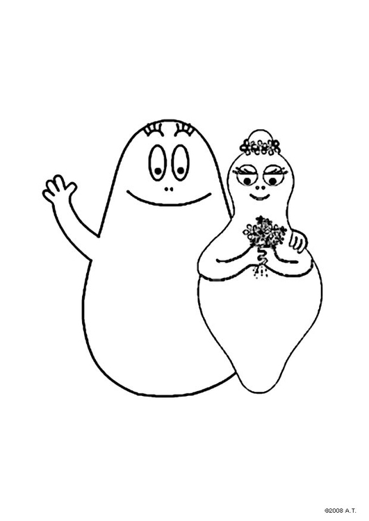 Malvorlage  Barbapapa und Barbamama