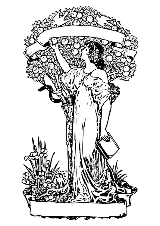 Malvorlage  Baum der Erkenntnis