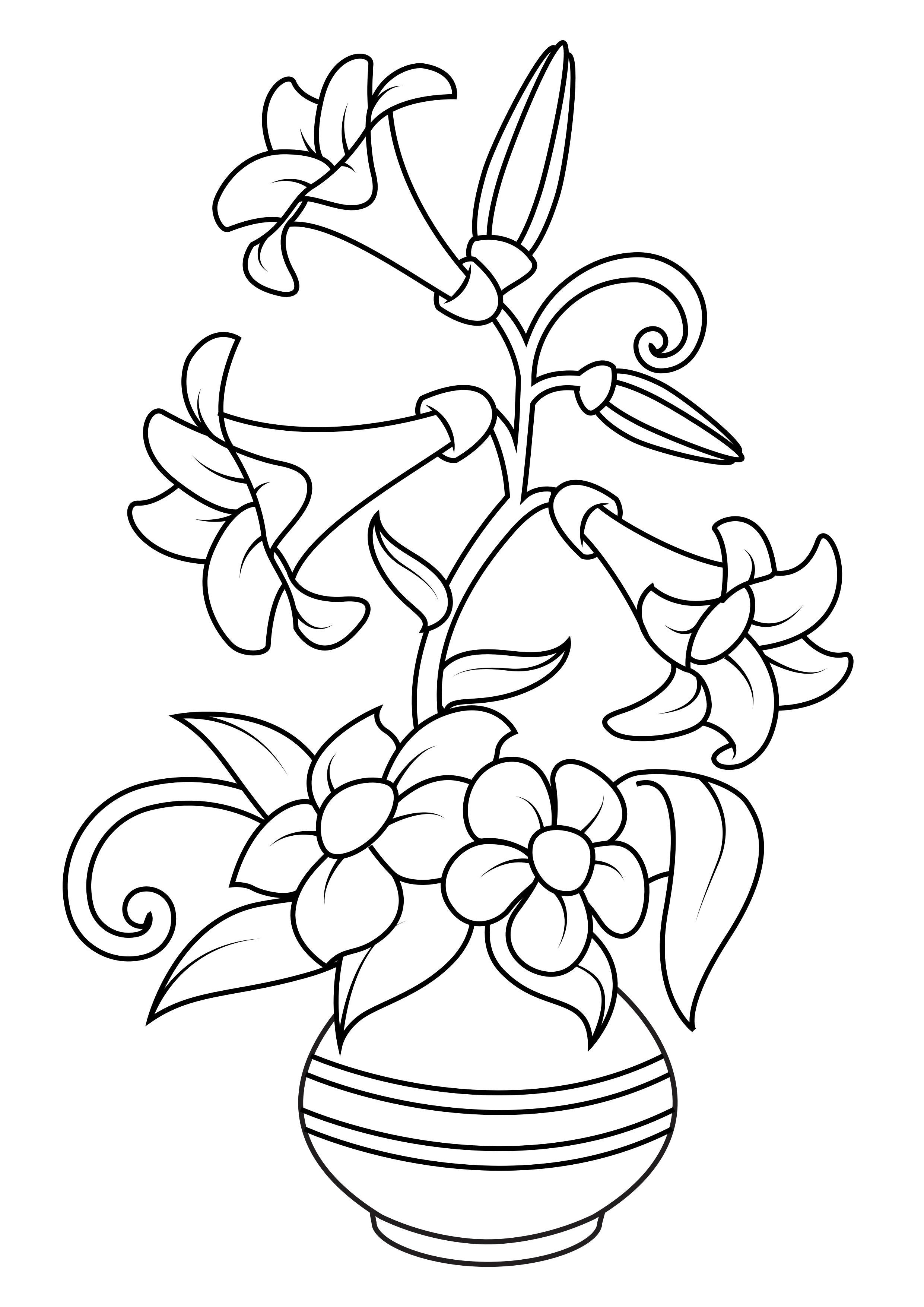 Malvorlage  Blumen in der Vase