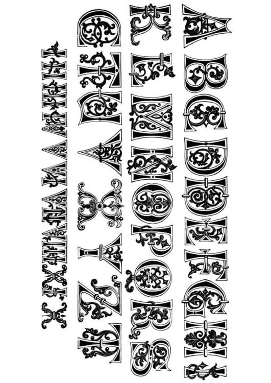 Buchstaben und Nummern 11. Jahrhundert