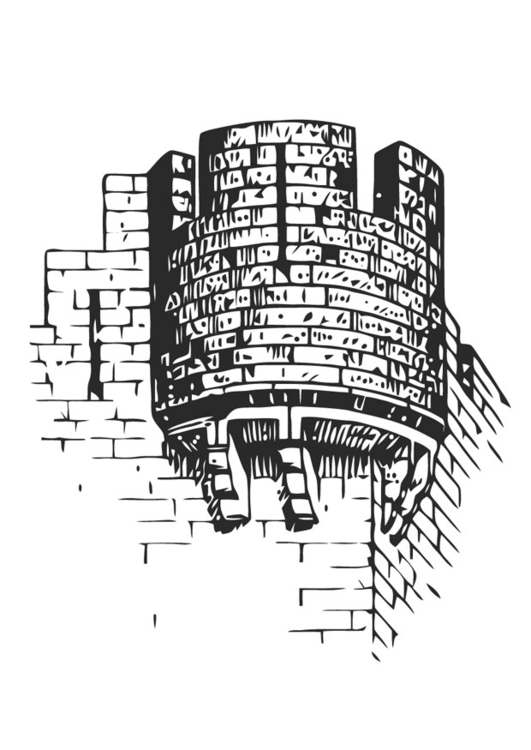 Malvorlage  Burgturm