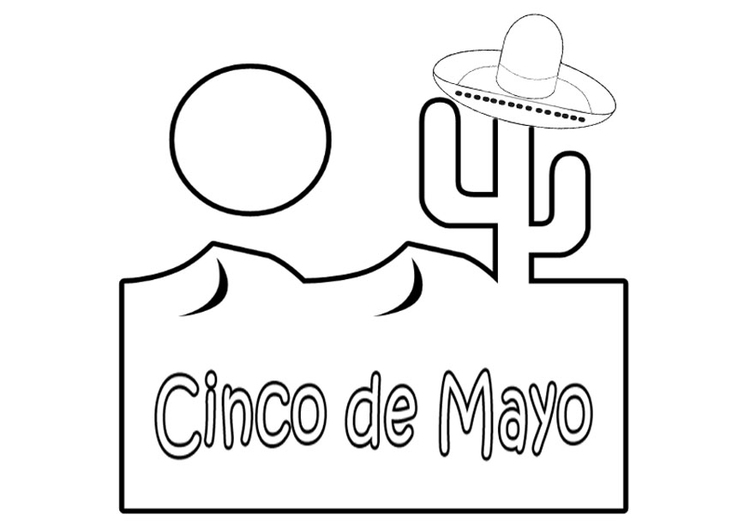 Malvorlage  Cinco de mayo