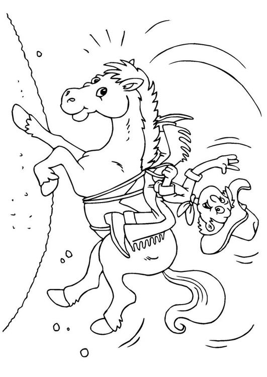 Ausmalbild: Cowboy Und Pferd Western Färbung Ausmalbilder