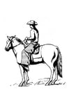 Malvorlagen Cowboy auf Pferd