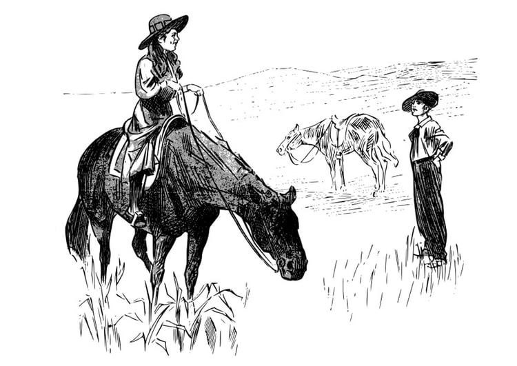 malvorlage cowgirl  kostenlose ausmalbilder zum ausdrucken