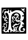 Malvorlage  Dekorativer Buchstabe - R