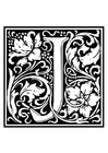 Malvorlagen Dekoratives Alphabet - J