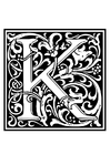 Malvorlagen Dekoratives Alphabet - K