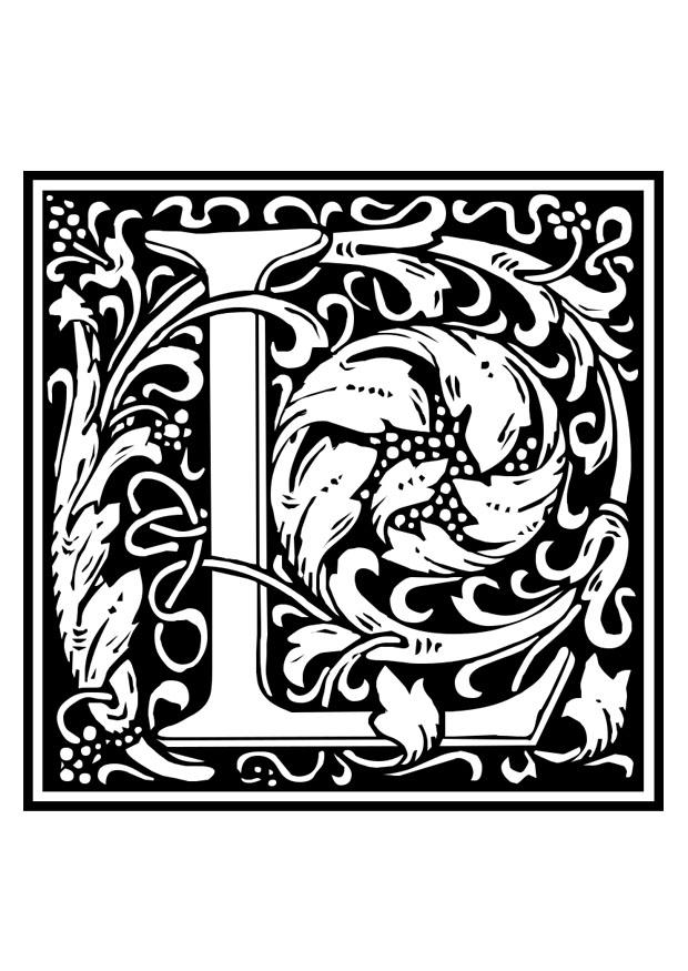 Malvorlage Dekoratives Alphabet - L - Kostenlose Ausmalbilder Zum