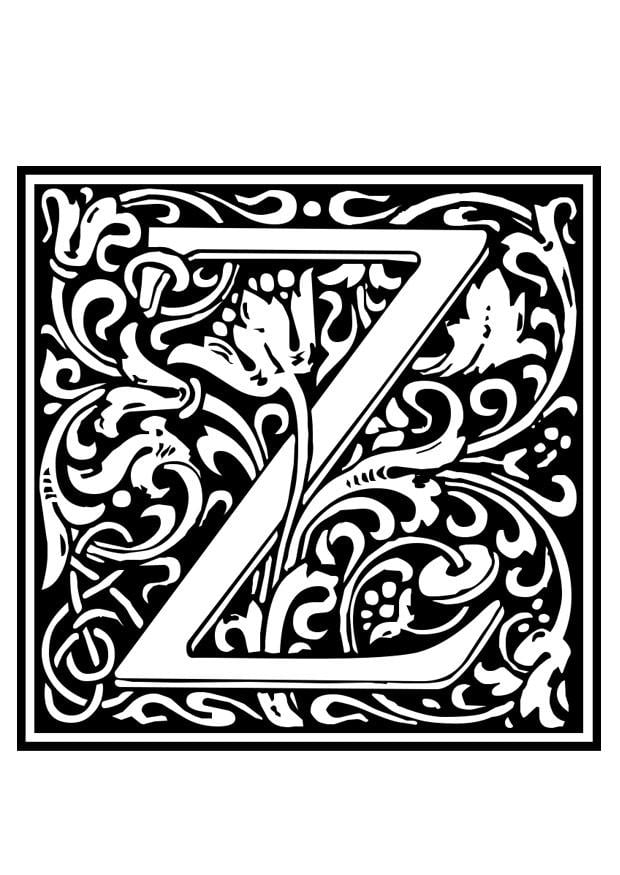 Malvorlage  Dekoratives Alphabet -  Z