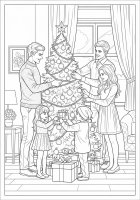 den Weihnachtsbaum gemeinsam aufstellen