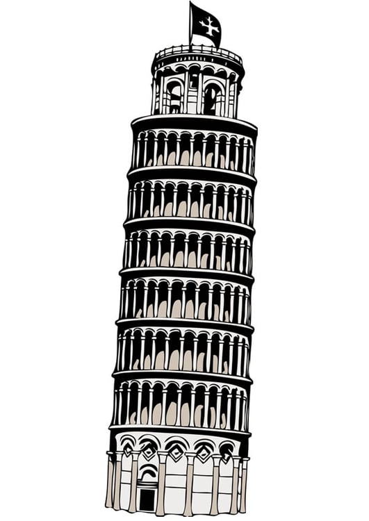 Malvorlage  der Turm von Pisa