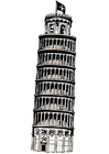 Malvorlagen der Turm von Pisa