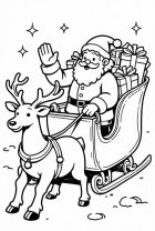 Malvorlage der weihnachtsmann im weihnachtsschlitten