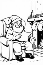 Der Weihnachtsmann liest den Weihnachtsbrief