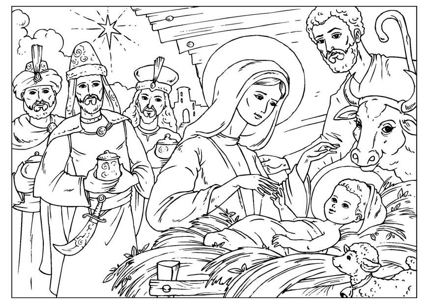 Malvorlage  die Geburt Christus