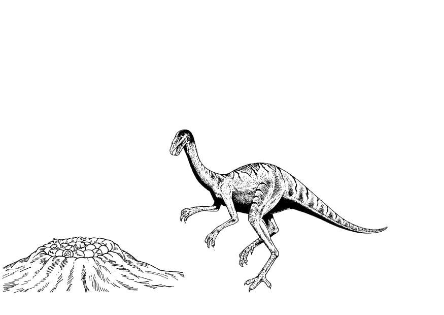 Malvorlage  Dinosaurier am Nest