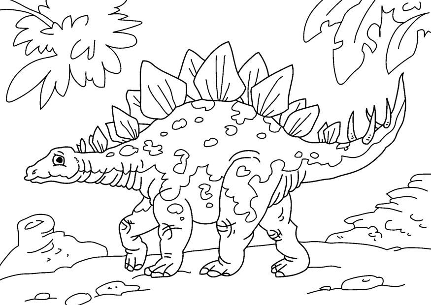 Malvorlage Dinosaurier - Stegosaurus | Ausmalbild 27626.