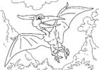 Malvorlage  Dinosauurier - Pteranodon