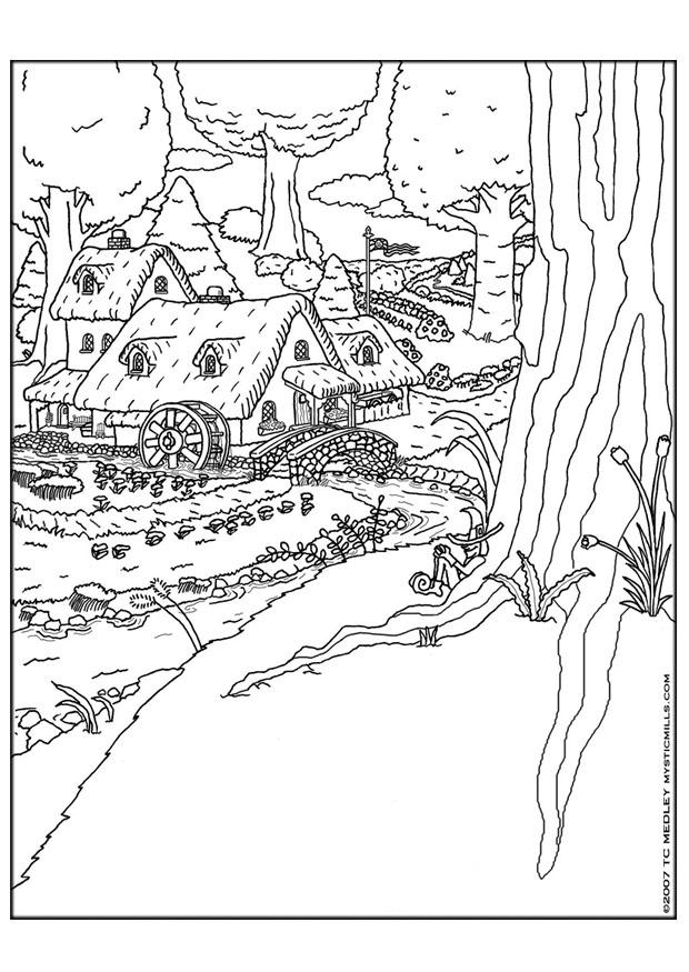 Malvorlage Dorf der Kobolde - Kostenlose Ausmalbilder Zum Ausdrucken