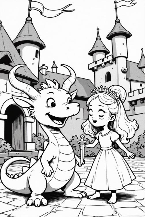 Drache mit Prinzessin