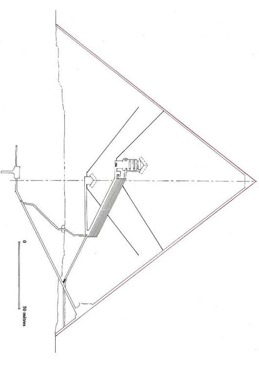 Durchschnitt der Cheopspyramide in Gizeh