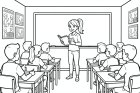 ein Lehrer im Klassenzimmer
