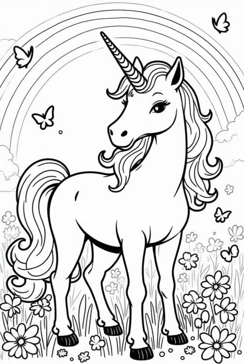 Einhorn auf dem Feld