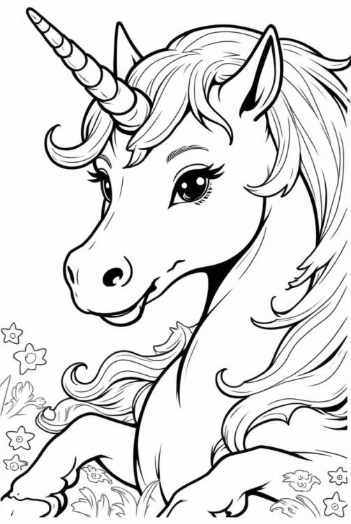 Einhorn auf der Wiese